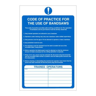 Code of practice for the use of bandsaws