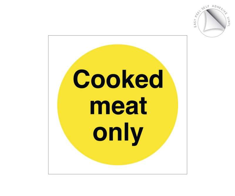 Cooked Meat Only Storage Label