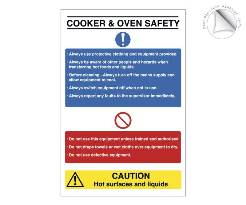 Cooker and oven Safety Notice