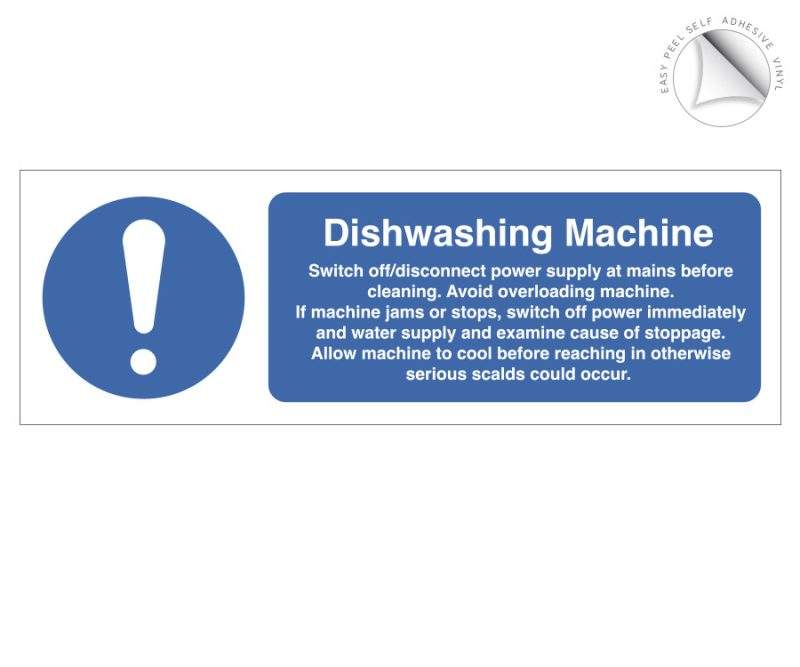 Dishwashing machine safety notice
