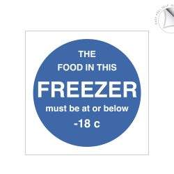 Freezer temperature guidance label