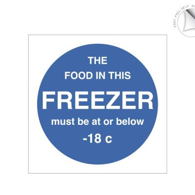 Freezer temperature guidance label