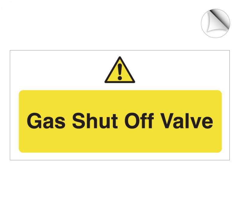Gas shut off valve safety notice