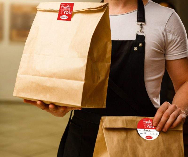 Lifestyle of food safe delivery labels