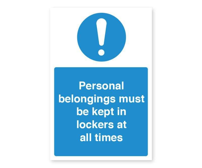 Personal-belongings-locker-staff-notice
