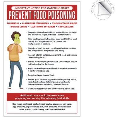 Prevent food poisoning staff guidance notice