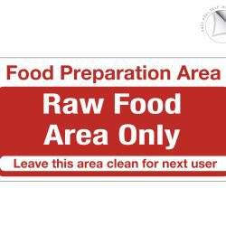 Raw Food Area Only Notice