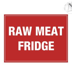 Raw meat fridge label