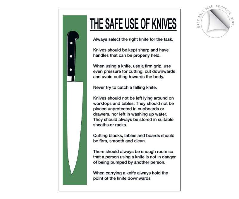 Safe Use of Knives Notice