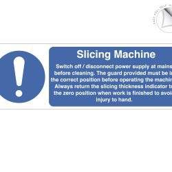 Slicing machine safety notice