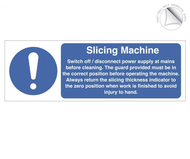 Slicing machine safety notice