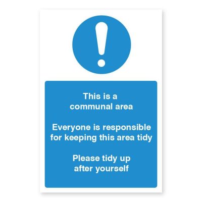 Staff Communal Area Keep Tidy Notice