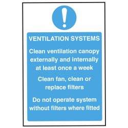 Ventilation system safety sign