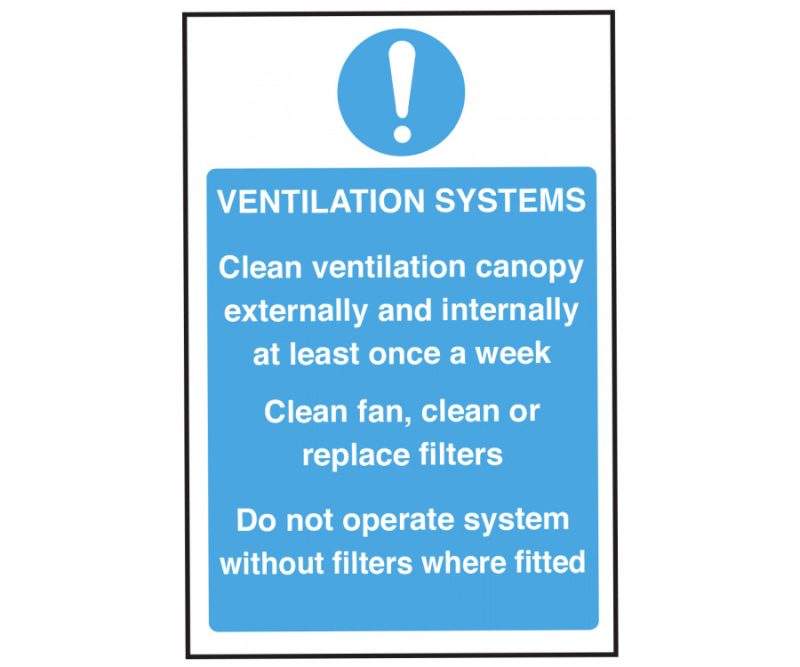 Ventilation system safety sign