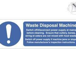Waste disposal machine safety notice