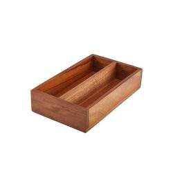 Acacia Wood 2 Compartment Cutlery Tray