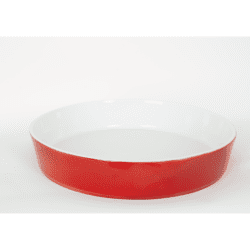 Red and white buffet dish