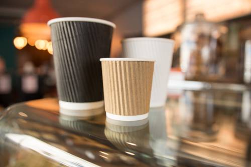 Kraft and Black Ripple Paper Cups