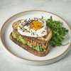 Birds eye view of a delicious sandwich served on a 25cm Kava Stoneware Presentation Plate