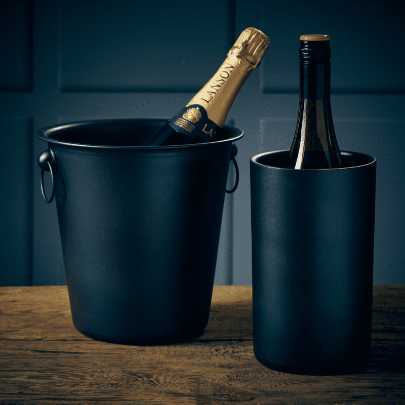 Black metallic Wine Bucket and Wine cooler