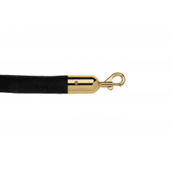 Black Velour Barrier Rope with Gold End