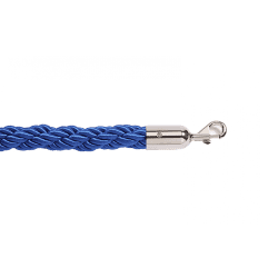 Blue Twisted Barrier Rope with Chrome Ends