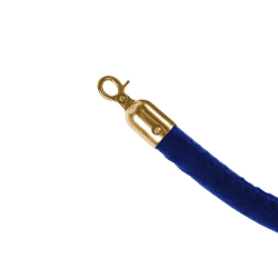 Blue Velour Barrier Rope with Gold End
