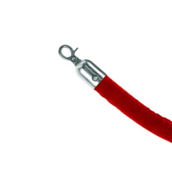 Red Velour Barrier Rope with Chrome End