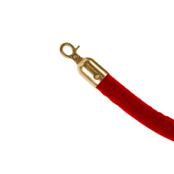 Red Velour Barrier Rope with Gold End