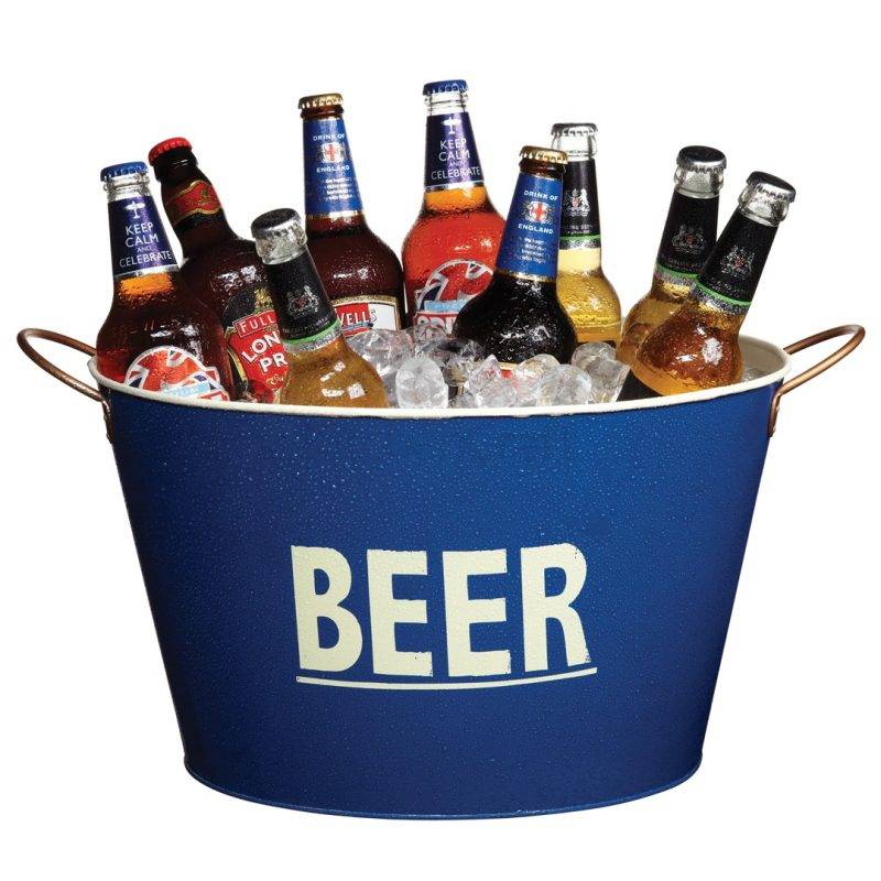 Large Blue Beer Pail