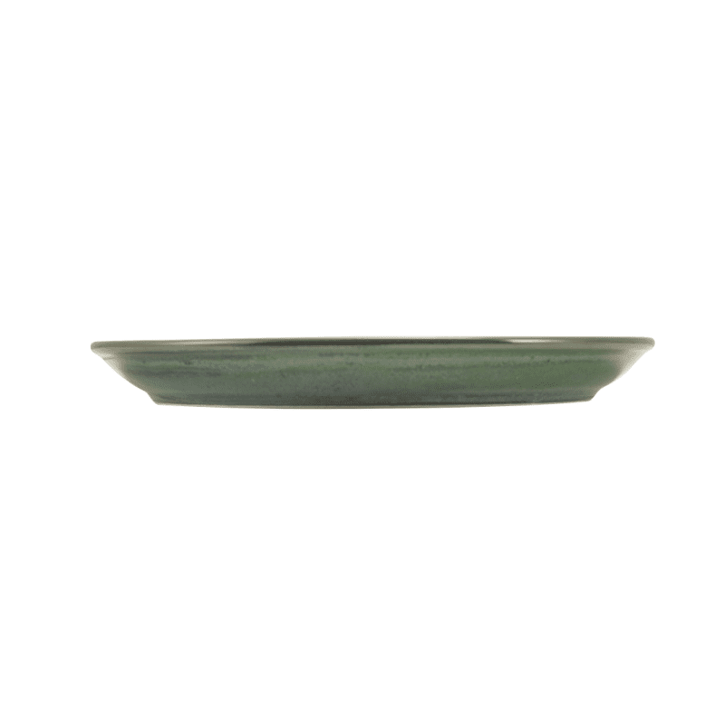 Side view of 24cm Aqua Green Porcelain Coupe Plate