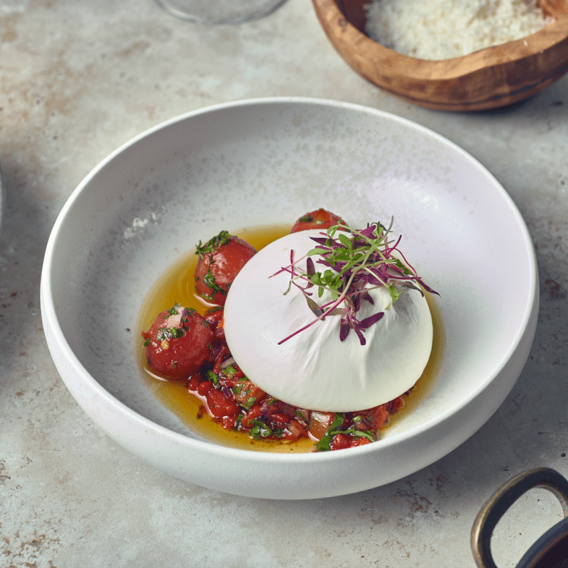 Tasty food served in a 18cm Sereno Alto Coupe Bowl