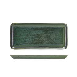 Terra Porcelain Aqua Green Narrow Rectangular Platter 31