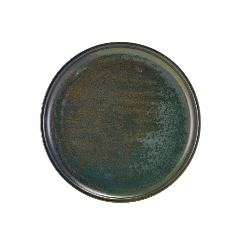 Top down view of 27-5cm Aqua Green Porcelain Coupe Plate