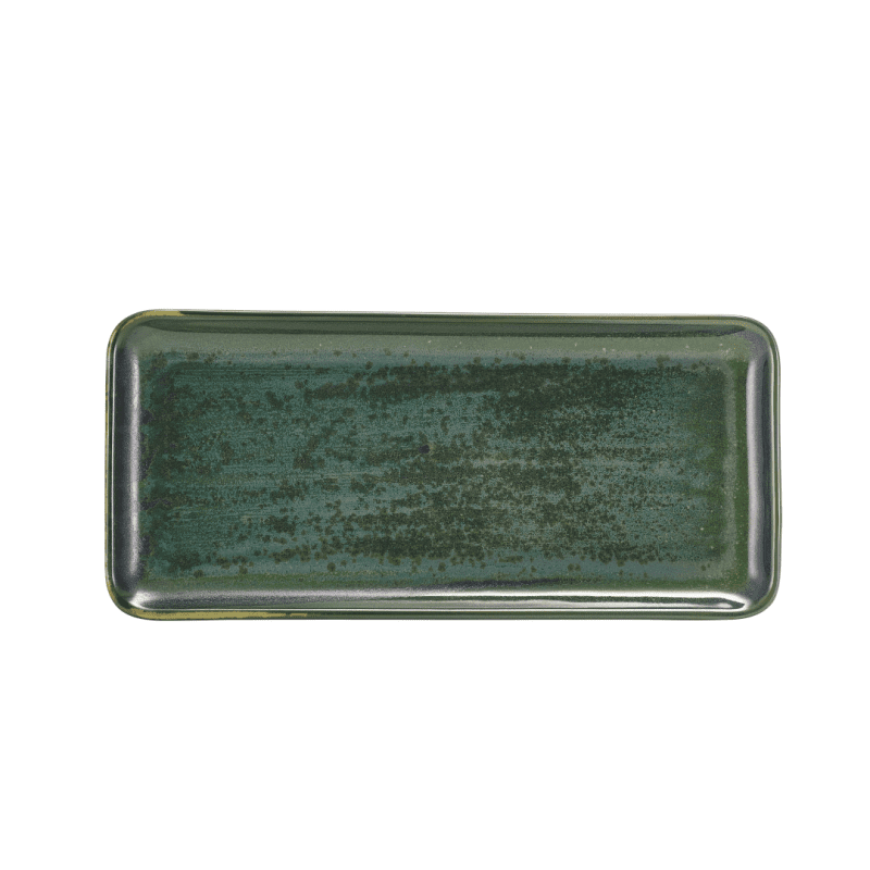 Top down view of 31cm Aqua Green Narrow Rectangular Plater