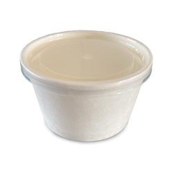 White Paper Portion Pot 7oz and PP Lid