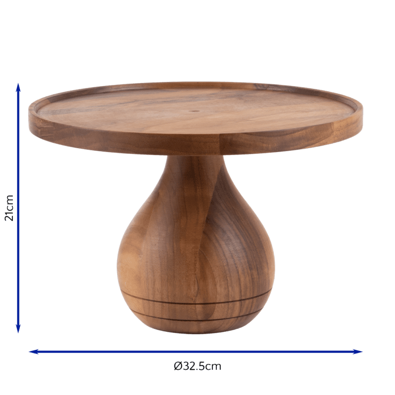 Cake Stand Oiled Walnut Large with dimensions