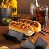 Delicious hot dogs served on a Black Double Street Food Stand