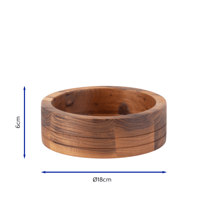 Small Straight Oiled Walnut Bowl with dimensions