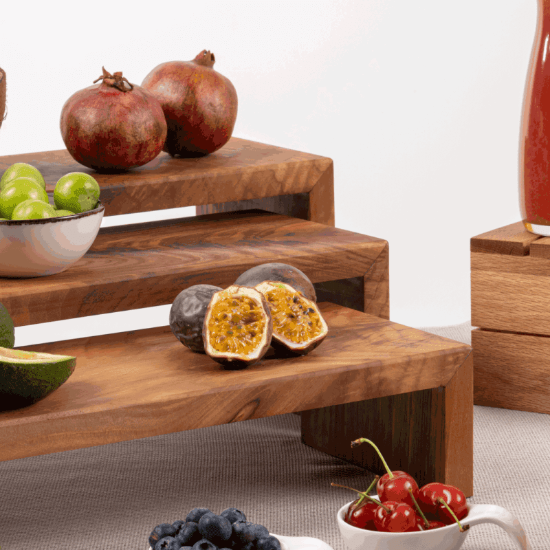 Three Step Riser used to display fruit at a buffet