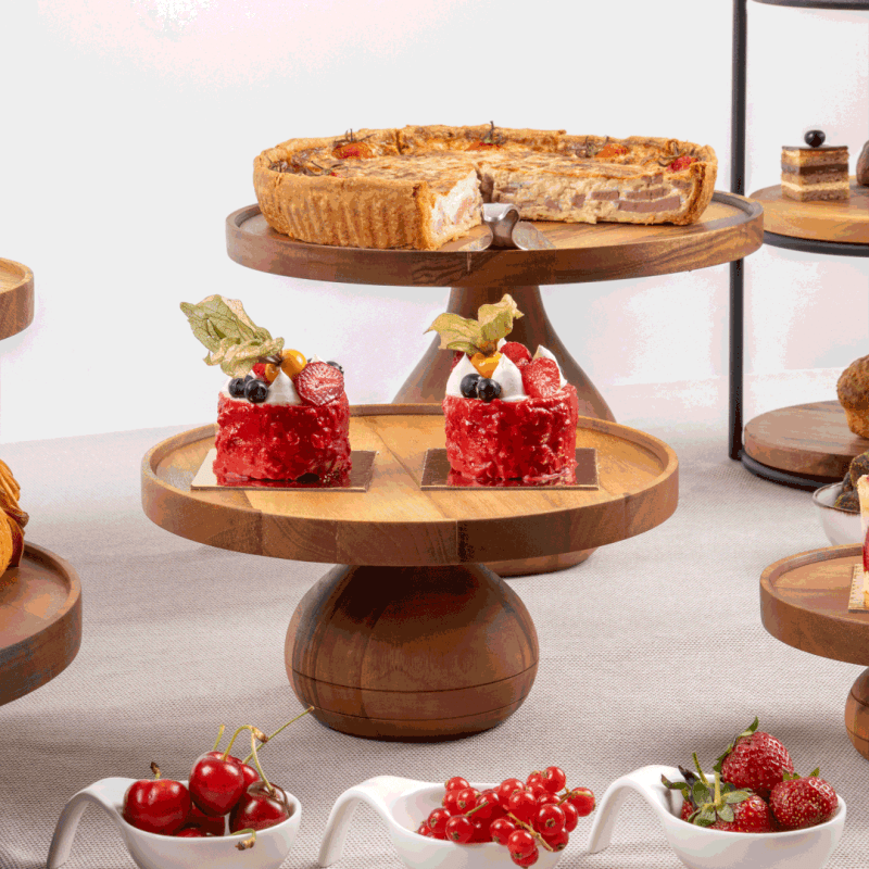 Walnut Cake Stands Lifestyle Image