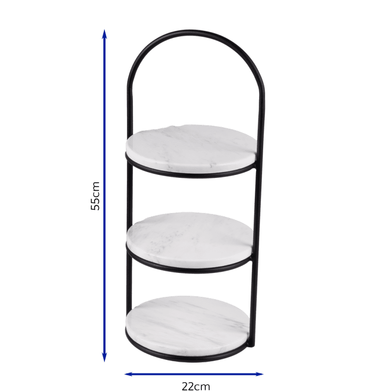 White Afternoon Tea Stand with dimensions