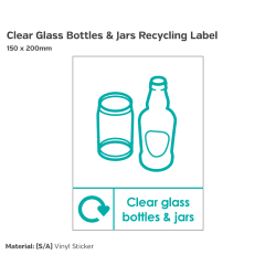 Clear Glass Bottles and Jars Recycling Label