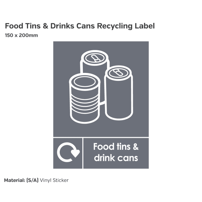 Food Tins and Drink Cans Recycling Label