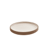 Angled view of 20cm Kava Stoneware Raw Wall Plate