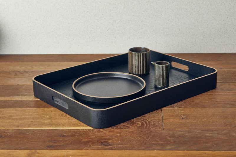 Black Wood Veneer Butler Tray Lifestyle Image