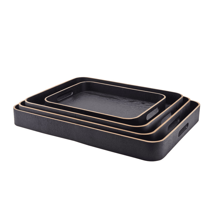 Black Wood Veneer Butler Trays Range Image