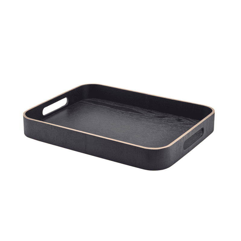 Black Wood Veneer Butlers Tray 35.5 x 28cm