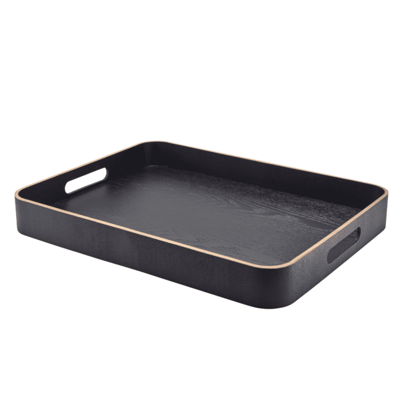 Black Wood Veneer Butlers Tray 50 x 38cm