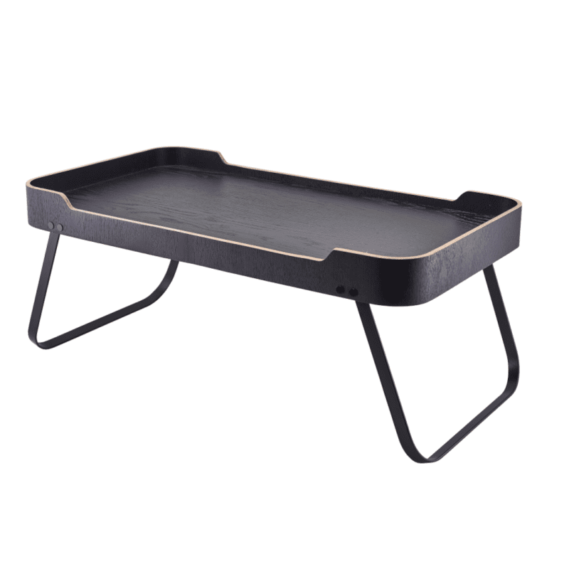 Black Wood Veneer Room Service Tray 59 x 30 x 23cm